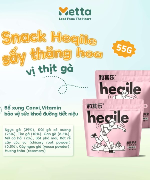 Snack Heqile Sấy Thăng Hoa Thịt Gà Dành Cho Chó Và Mèo