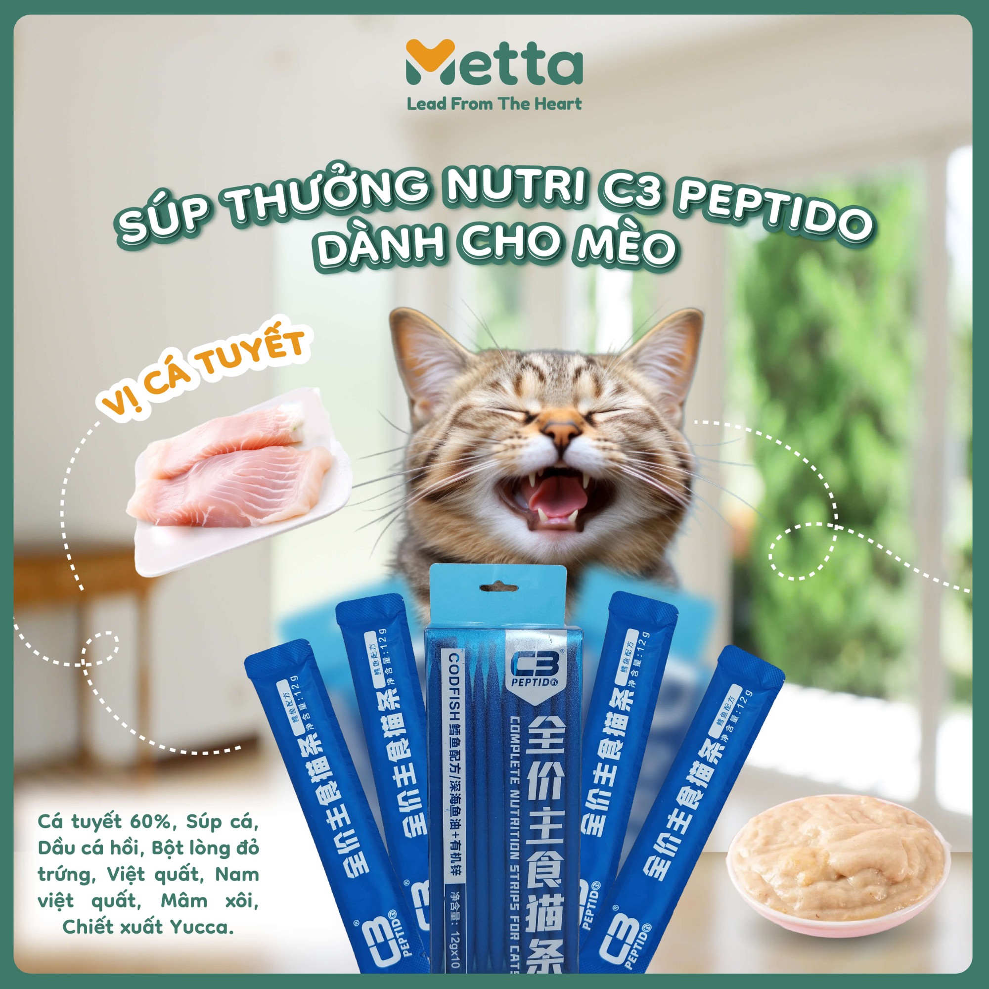 Súp Thưởng Nutri Vị Cá Tuyết Dinh Dưỡng Dành Cho Mèo